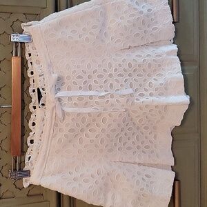 J CREW white eyelet  shorts. Size 6. NWT